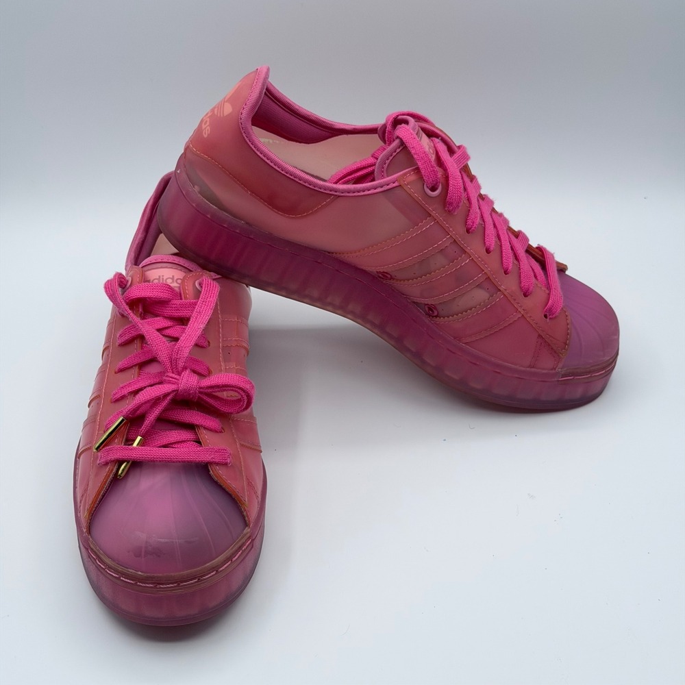 Adidas Superstar Jelly Women's 9 Pink Translucent Shell Toe FX4322 Sneakers